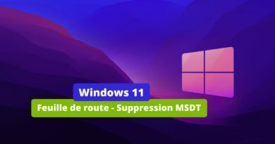 Windows - Feuille de route - Suppression MSDT