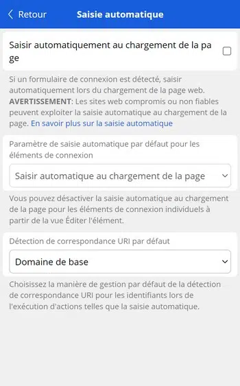 Bitwarden - Sécurité remplissage automatique
