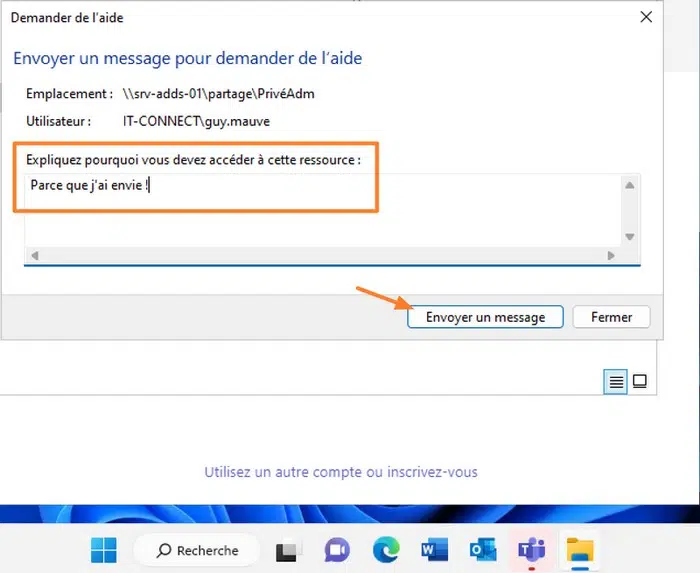 FSRM - Assistance accès refusé sur dossier - Etape 5