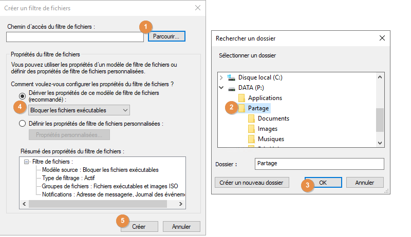 FSRM - Bloquer les fichiers exécutables