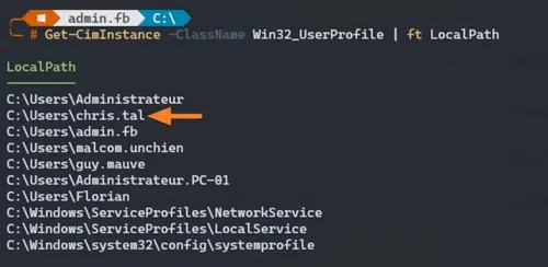 Get-CimInstance - Lister les profils utilisateurs Windows