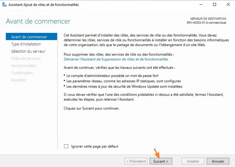 Installation FSRM - Windows Server 2022 - Etape 1