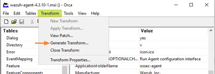 Modifier un MSI avec ORCA - Etape 3