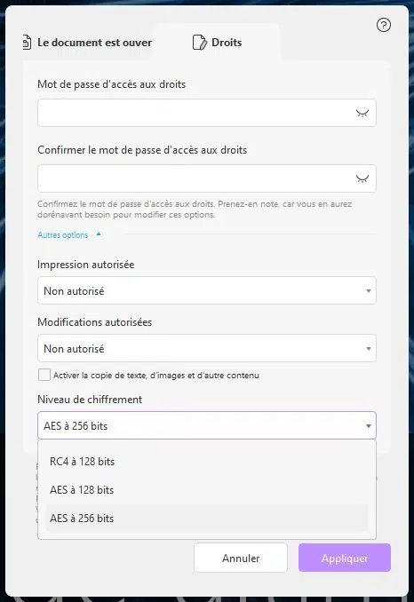 UPDF - Protéger le document