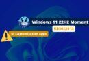 Windows 11 22H2 Moment 2 - Problème UI Customization apps
