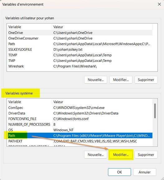 Wireshark - Ajout au PATH de Windows