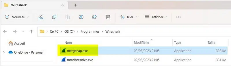 Wireshark - Vérifier la présence de Mergecap