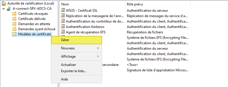 ADCS - Modèle certificat RDP - 1