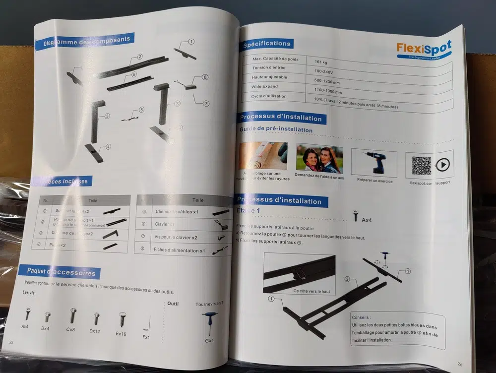 FlexiSpot - Instructions de montage