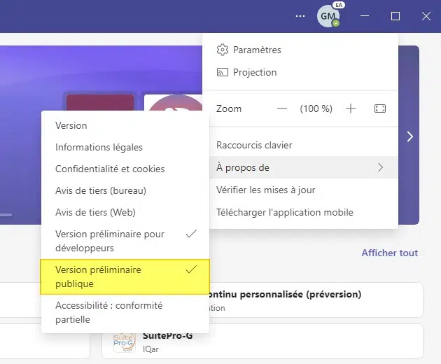 Microsoft Teams - Version préliminaire publique