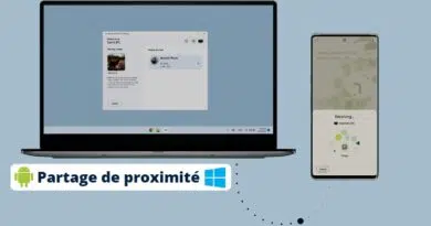 Partage de proximité entre Android et Windows