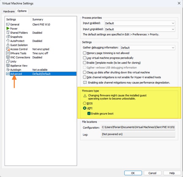 VMware Workstation - Passer de BIOS à UEFI