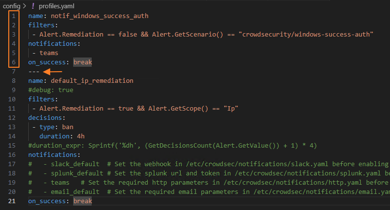 CrowdSec - Ajouter un nouveau profiles