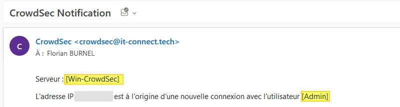 CrowdSec - E-mail notification