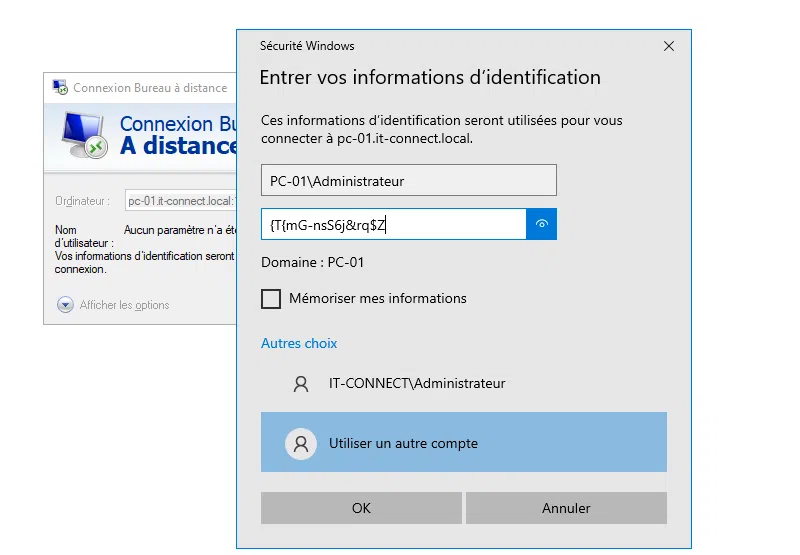 Windows LAPS - Tester le nouveau mot de passe