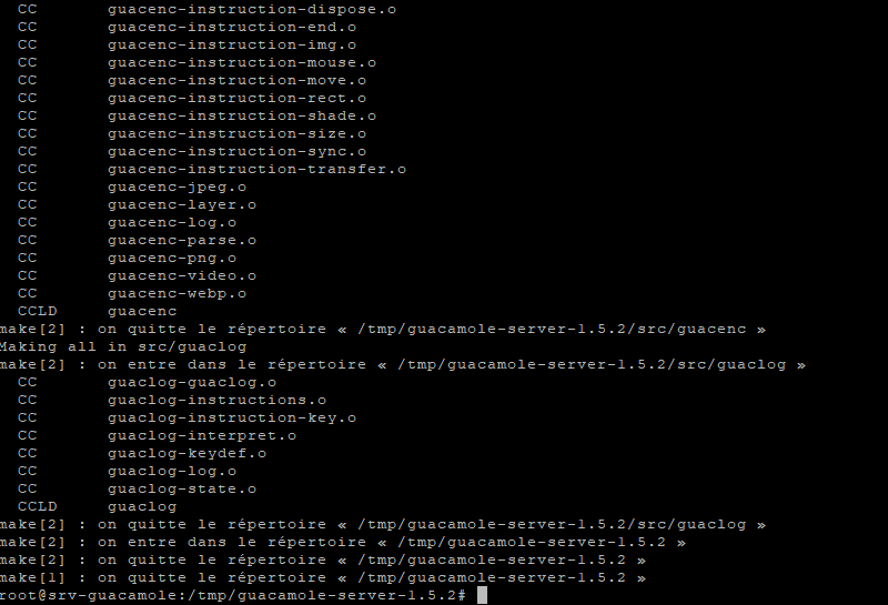 Apache Guacamole - Fin de la compilation