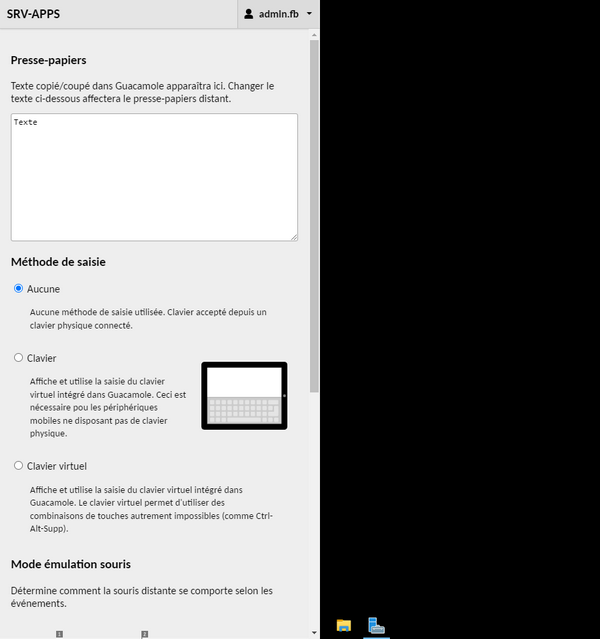 Apache Guacamole - RDP - Presse-papiers