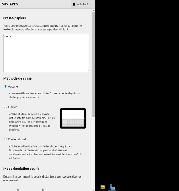 Apache Guacamole - RDP - Presse-papiers