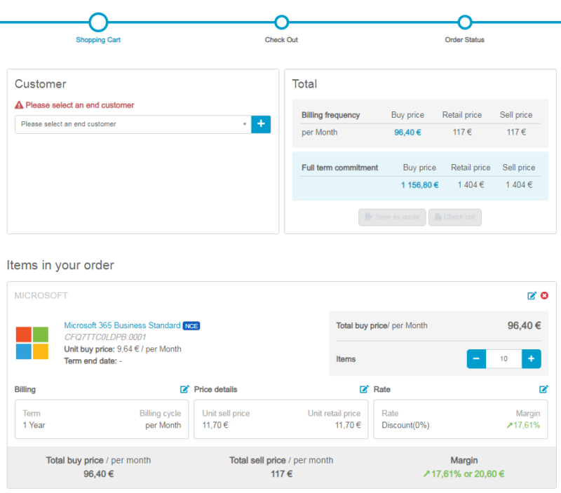 ArrowSphere - Panier - Passer une commande