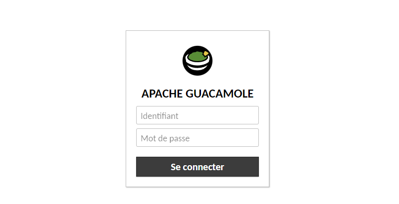 Connexion à Apache Guacamole