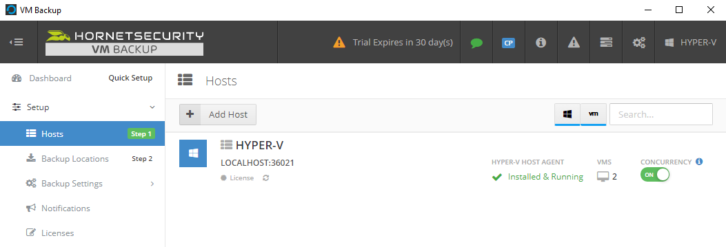 Hornetsecurity VM Backup - Détection VM