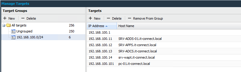 Outpost24 HIAB - Liste des machines découvertes sur réseau
