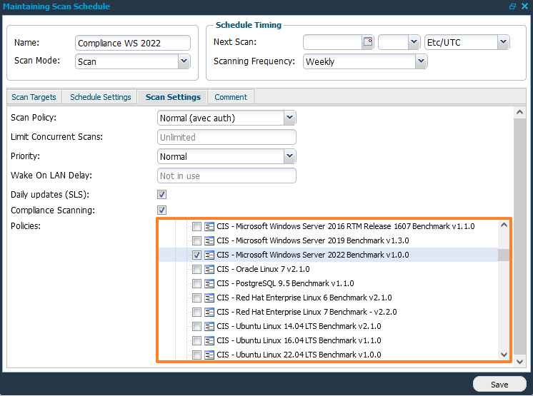 Outpost24 Outscan NX - Compliance CIS Benchmark