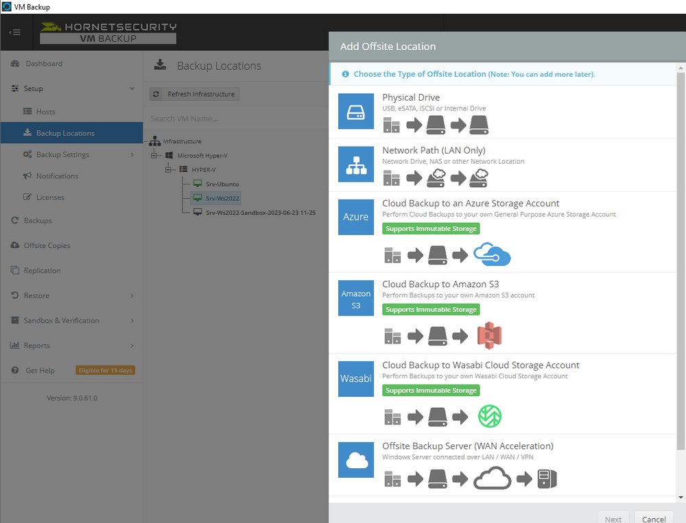 VM Backup - Offsite location - Juin 2023