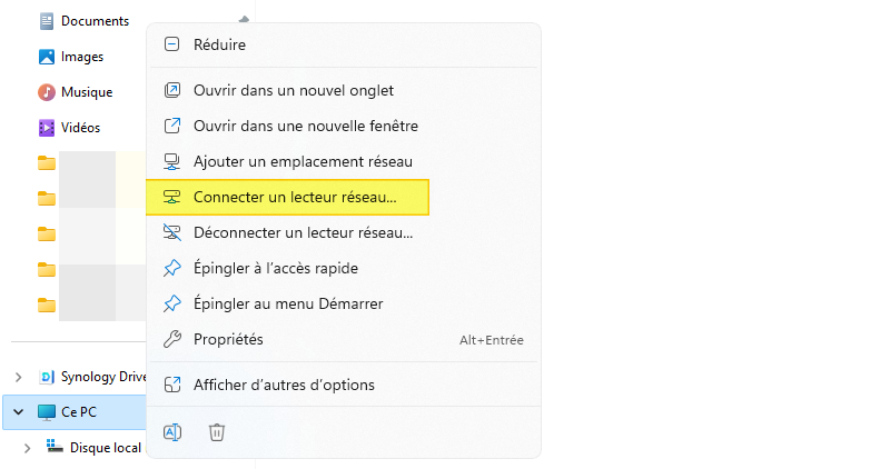 Windows 11 - Connecter un lecteur réseau