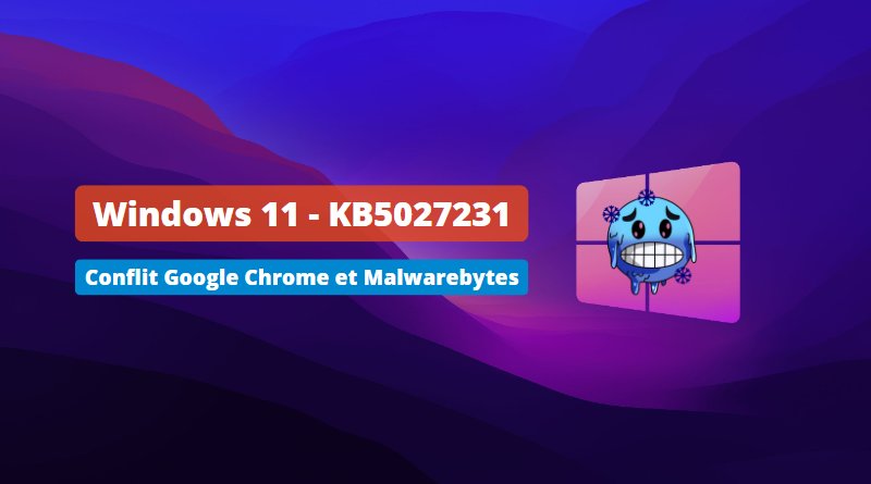 Windows 11 - KB5027231 - Conflit Google Chrome et Malwarebytes