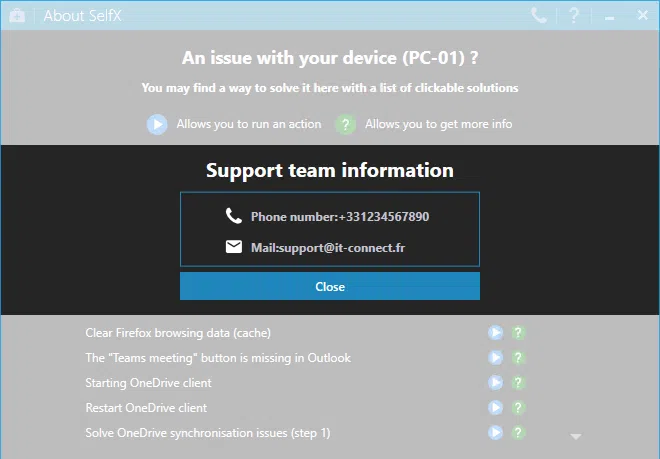 Windows - SelfX - Infos support 1