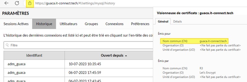 Apache Guacamole - Certificat Lets Encrypt