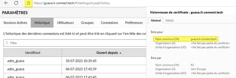 Apache Guacamole - Certificat Lets Encrypt