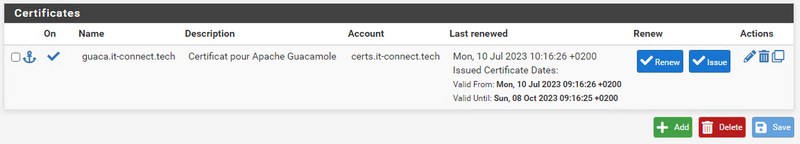Certificat Lets Encrypt pour Apache Guacamole
