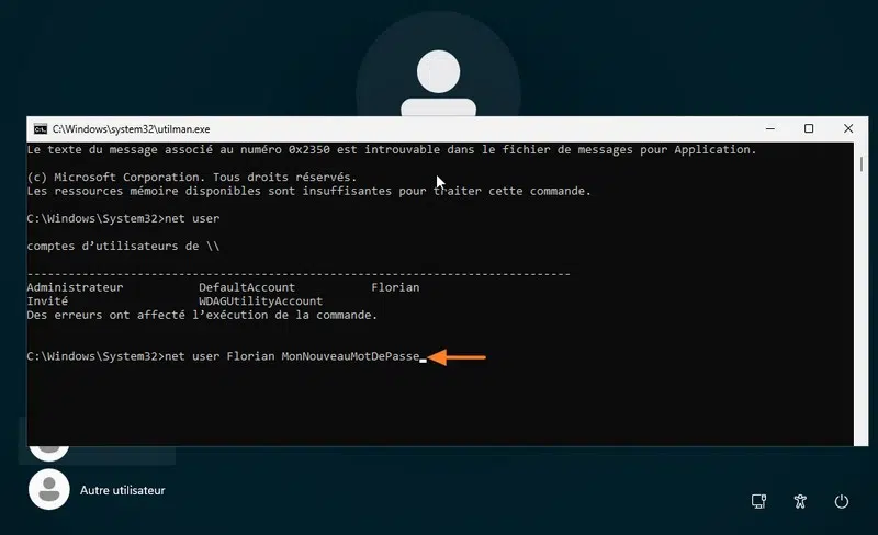 Craquer mot de passe admin Windows