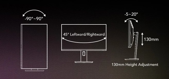 KTC M27T20 - Réglages inclinaison hauteur rotation