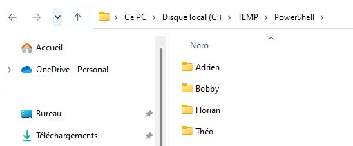 Liste de dossier dans explorateur Windows