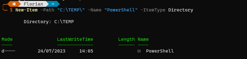 PowerShell - Créer un dossier avec New-Item