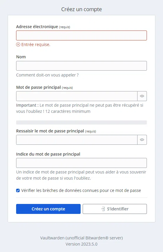 Self-hosted Vaultwarden (Bitwarden)