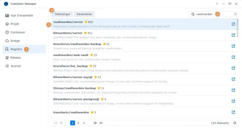 Synology - Container Manager - Vaultwarden