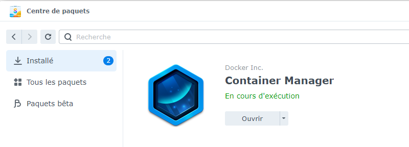Synology - Installer Container Manager Docker