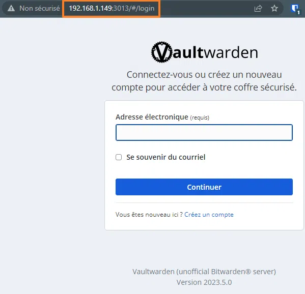 Synology - Vaultwarden - Accès local
