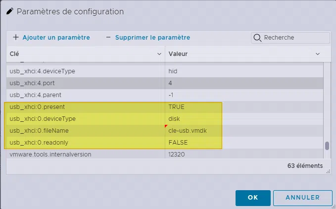 VMware ESXi - Connecter clé USB xhci
