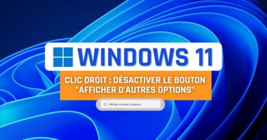 Windows 11 - Clic droit désactiver afficher d'autres options