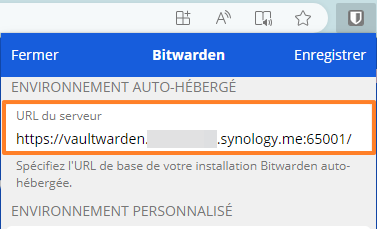 Extension Bitwarden avec Vaultwarden et Edge - 2