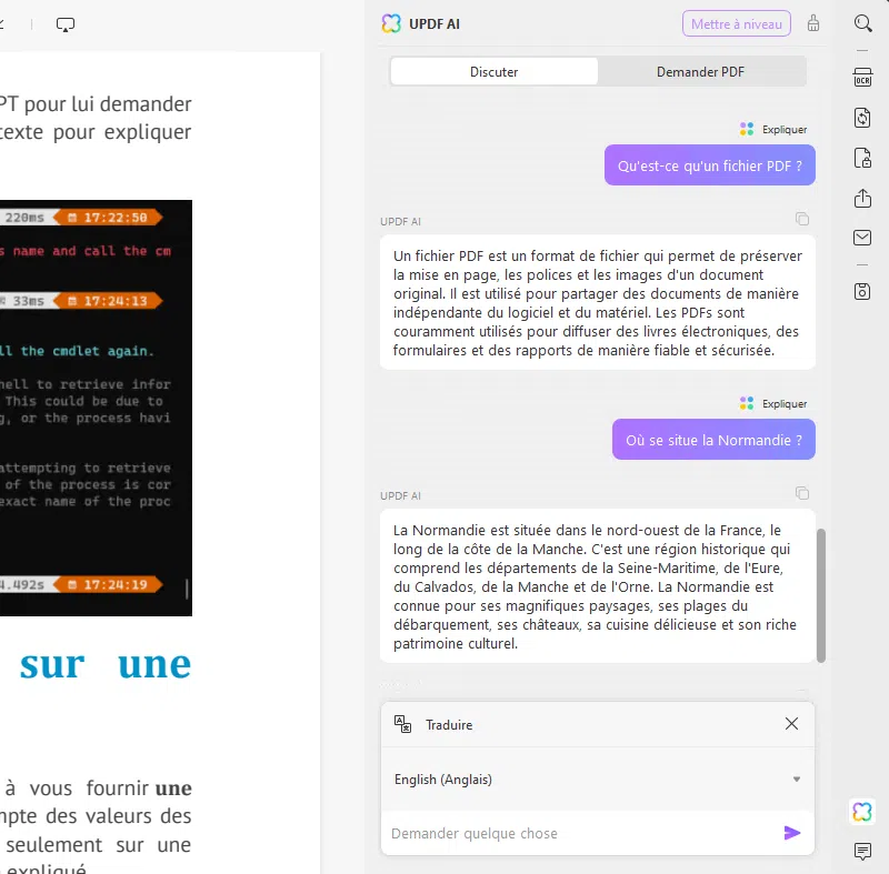 UPDF - IA - Questions diverses