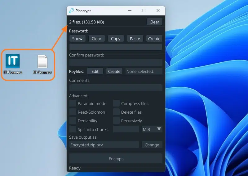 Chiffrer données avec PicoCrypt
