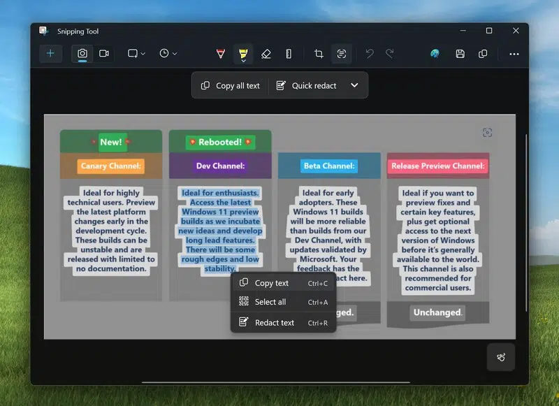 Outil capture écran Windows 11 OCR