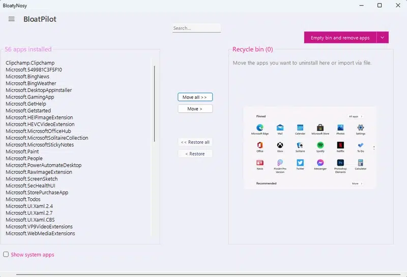 Windows 11 - BloatyNosy